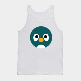 Cartoon Penguin Face Emoticon Tank Top